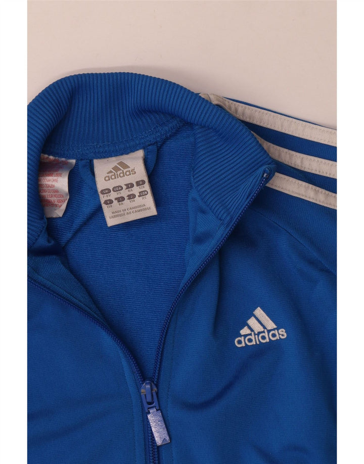 Adidas Veste de Survêtement Garçon 7-8 Ans Bleu Colorblock Polyester