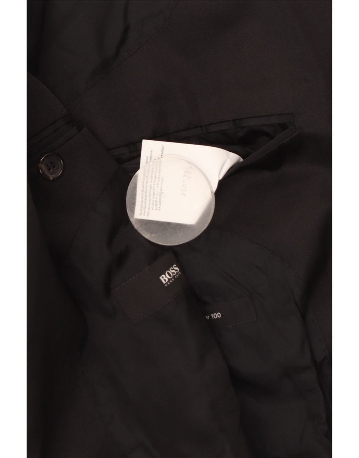 Hugo Boss Veste blazer à 1 bouton pour homme UK 50 Grande laine vierge noire