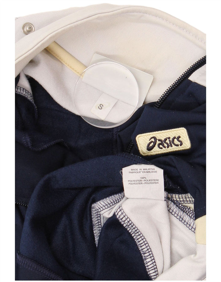 ASICS Veste de survêtement pour homme Small Bleu marine Colorblock Polyester