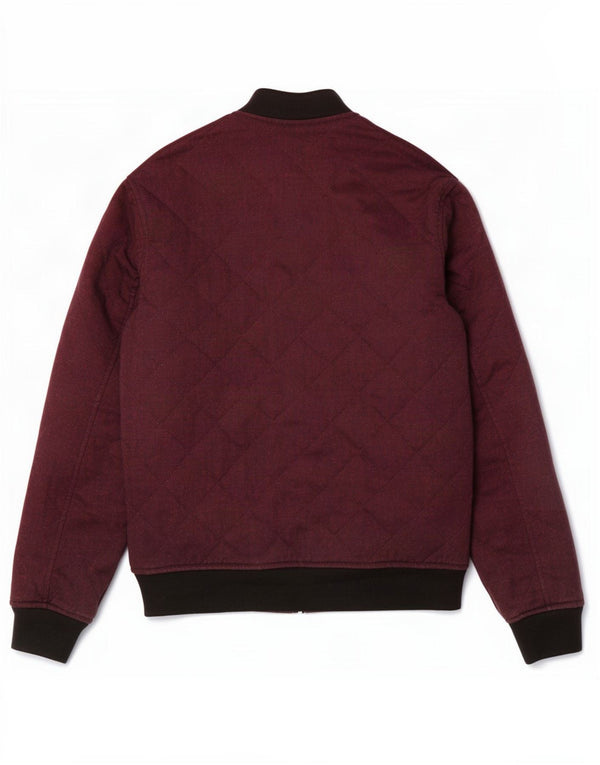 Zara Mens Bomber Jacket UK 36 Small Bordeaux Colourblock Polyester