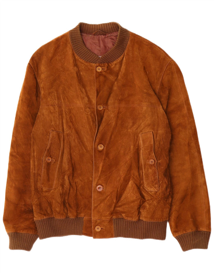 Veste Bomber En Daim Vintage Homme IT 54 2XL Marron