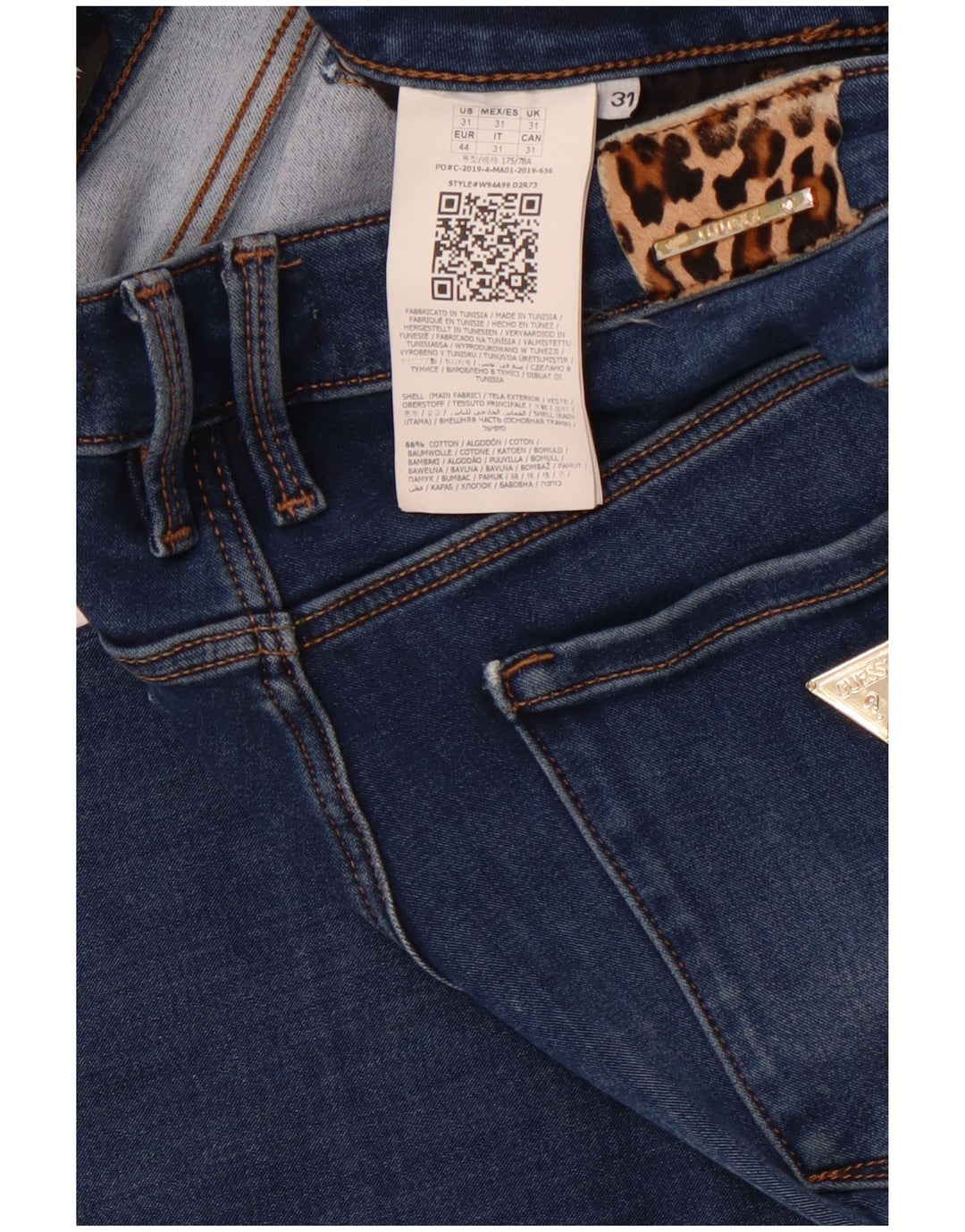 GUESS Femme Annette Skinny Jeans W31 L29 Bleu Marine Coton