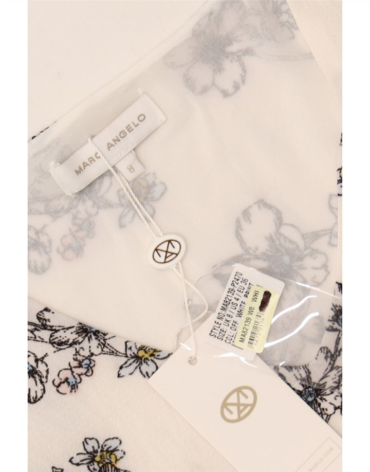 MARC ANGELO Womens Off Shoulder Top UK 8 Small White Floral Polyester Vintage Marc Angelo and Second-Hand Marc Angelo from Messina Hembry 