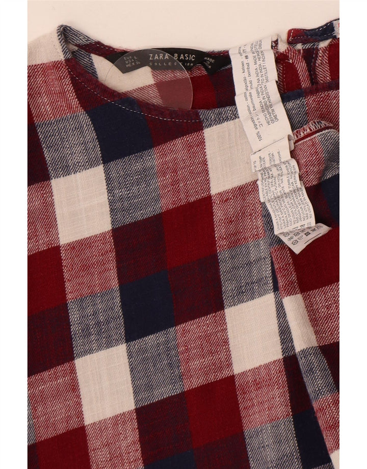 Zara Chemisier à manches courtes pour femme UK 16 Grand carreaux multicolores