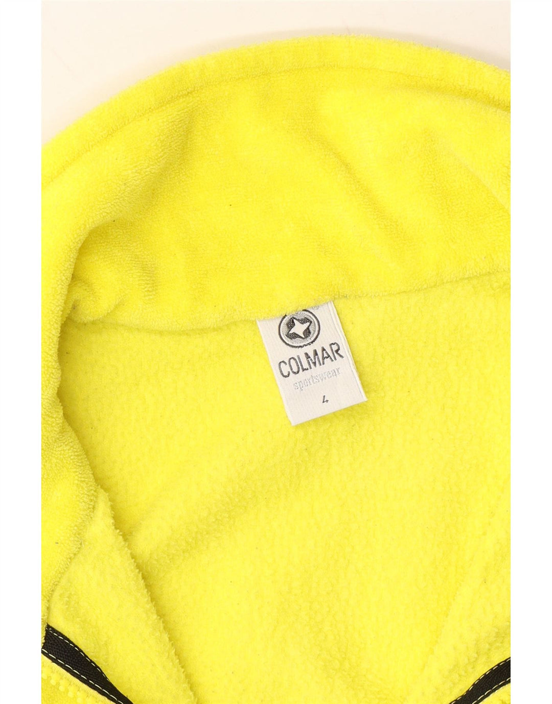 COLMAR Mens Zip Neck Fleece Jumper XL Yellow Polyester Vintage Colmar and Second-Hand Colmar from Messina Hembry 