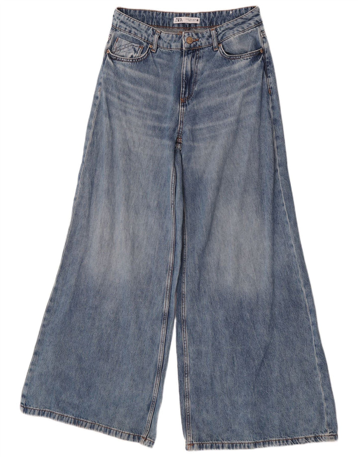 Zara Jean évasé pour femme EU 38 Small W28 L32 Bleu Coton