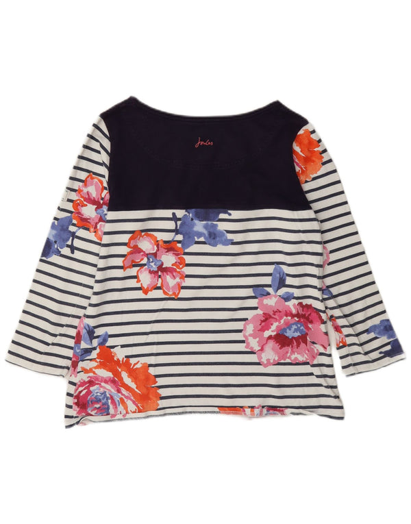 Joules Womens 3/4 Sleeve Tunic Top UK 12 Medium White Striped Cotton