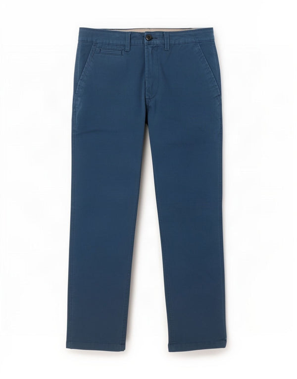Marks & Spencer Pantalon Chino Droit Homme W32 L31 Bleu Coton