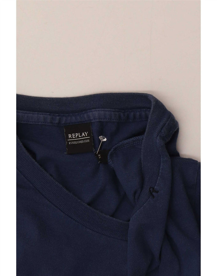 Replay T-Shirt Homme Top XL Bleu Marine