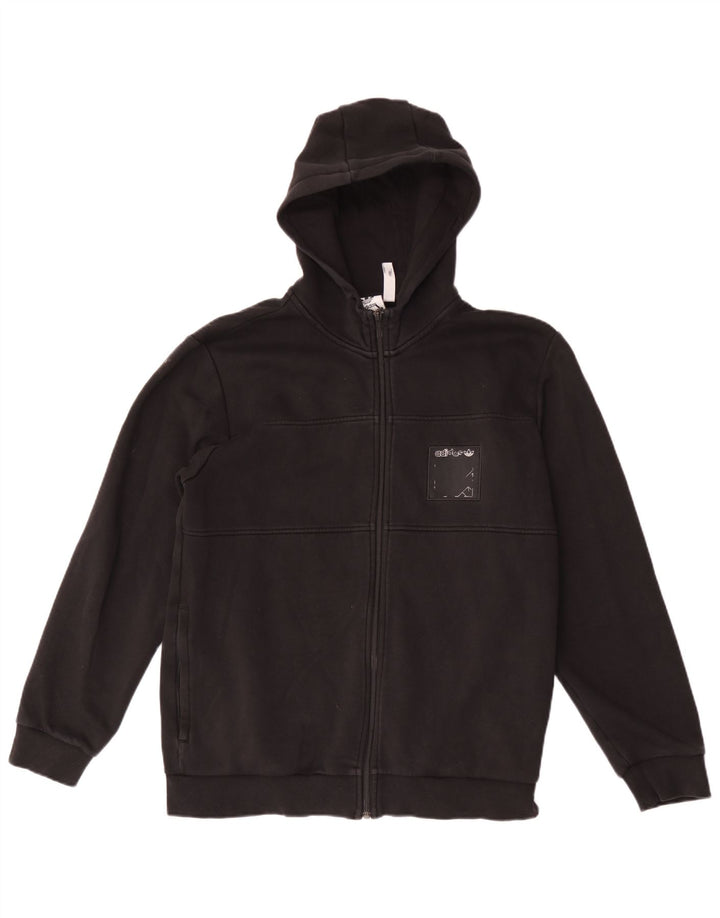 Adidas Pull à capuche zippé pour homme en coton noir moyen