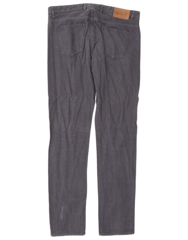 Massimo Dutti Pantalon décontracté pour homme EU 42 Large W32 L34 Bleu marine à pois