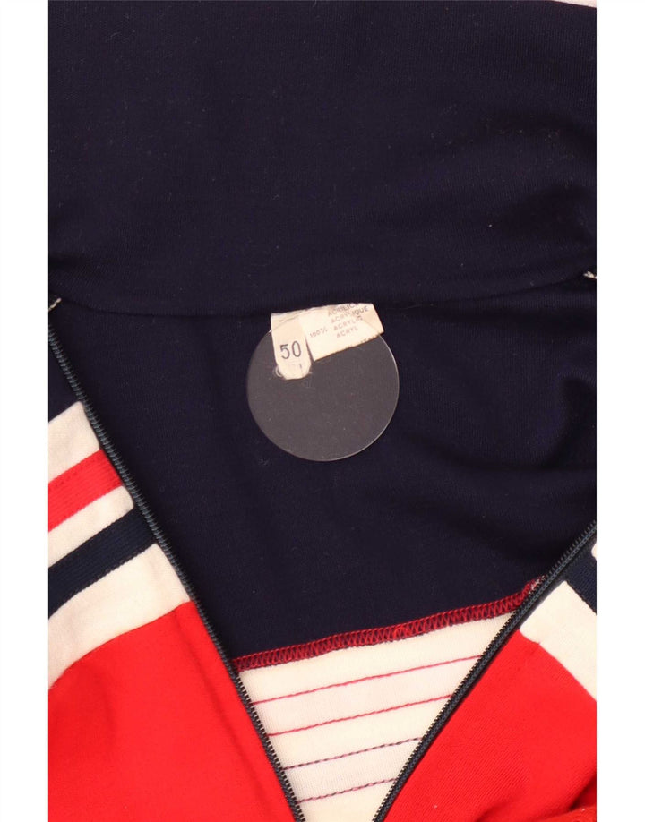Grifone Cardigan entièrement zippé pour homme IT 50 Rouge moyen Acrylique colour block