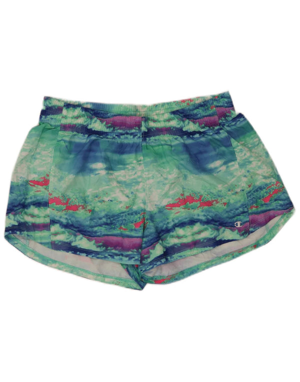Champion Short de sport à motif abstrait pour femme UK 18 XL Vert Polyester