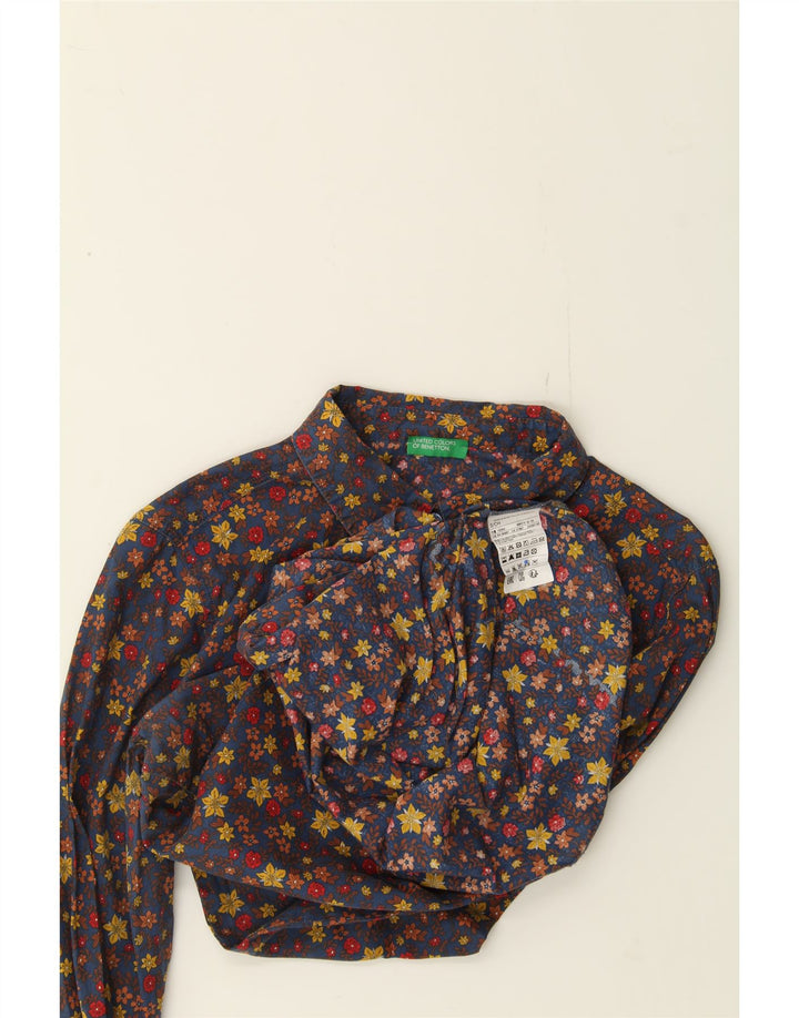 BENETTON Womens Shirt UK 10 Small Multicoloured Floral Cotton Vintage Benetton and Second-Hand Benetton from Messina Hembry 
