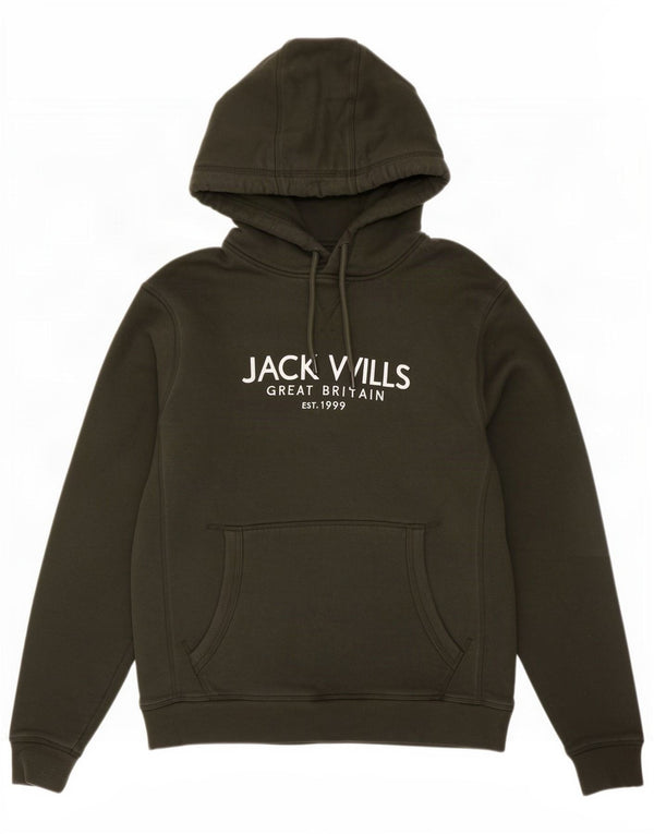 Jack Wills Pull à capuche graphique pour homme en coton vert Taille L