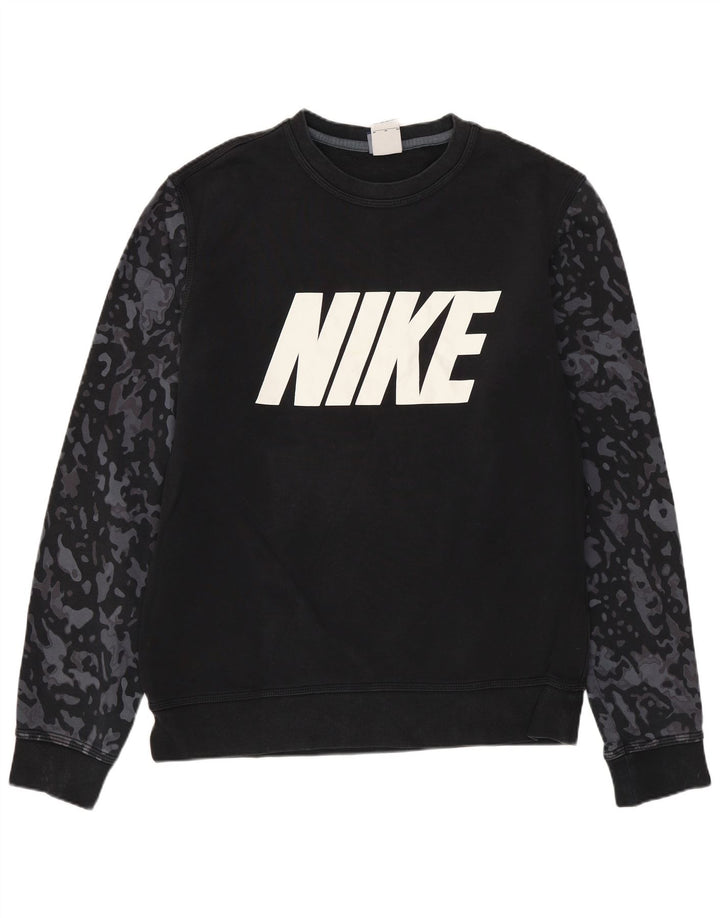 Nike Sweat-shirt graphique en coton camouflage noir moyen pour homme