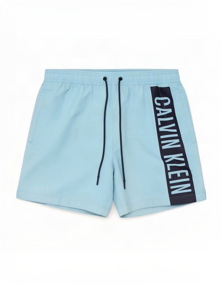 Calvin Klein Short de bain graphique pour homme Petit bleu Polyester color block