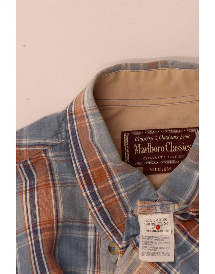 Marlboro Classics Chemise Homme Bleu Moyen Carreaux Coton