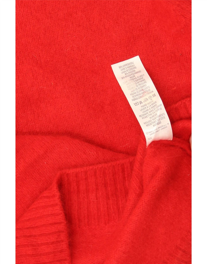 Marks & Spencer Pull court à col rond pour femme UK 8 Petit Rouge