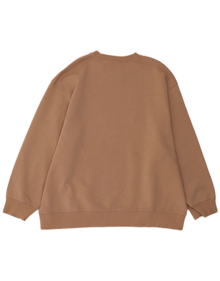 Zara Sweat-shirt surdimensionné pour femme UK 14 en coton beige moyen