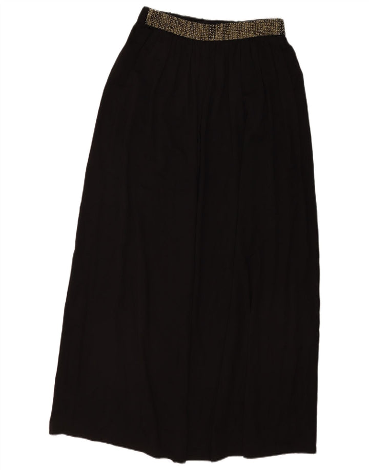 ZARA Femme Jupe Maxi Plissée Moyen W28 Noir