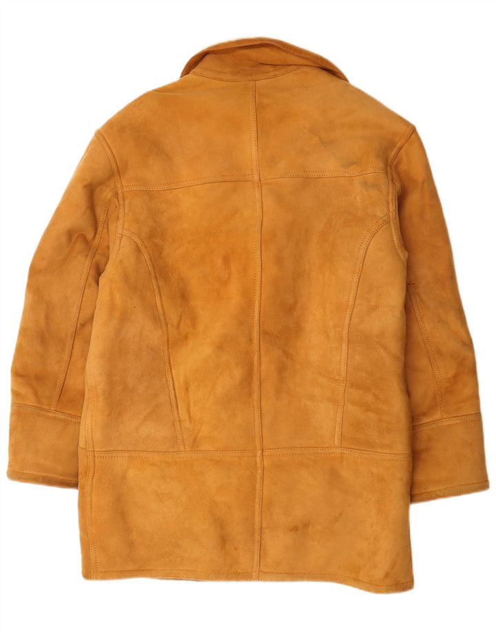 vintage Mens Shearling Overcoat IT 48 Cuir Beige Moyen