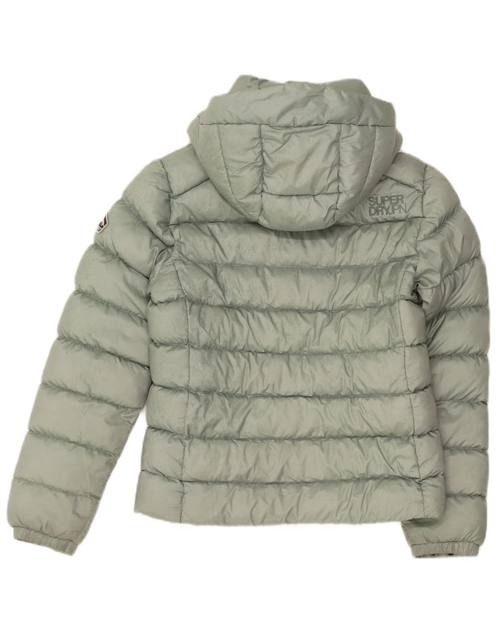 Superdry Veste rembourrée à capuche pour femme UK 12 Polyester vert moyen