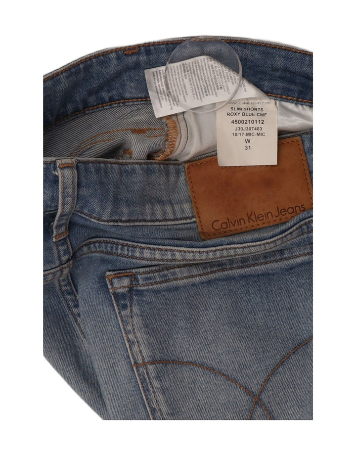 Calvin Klein Short Slim Denim W31 Femme Bleu Moyen Coton