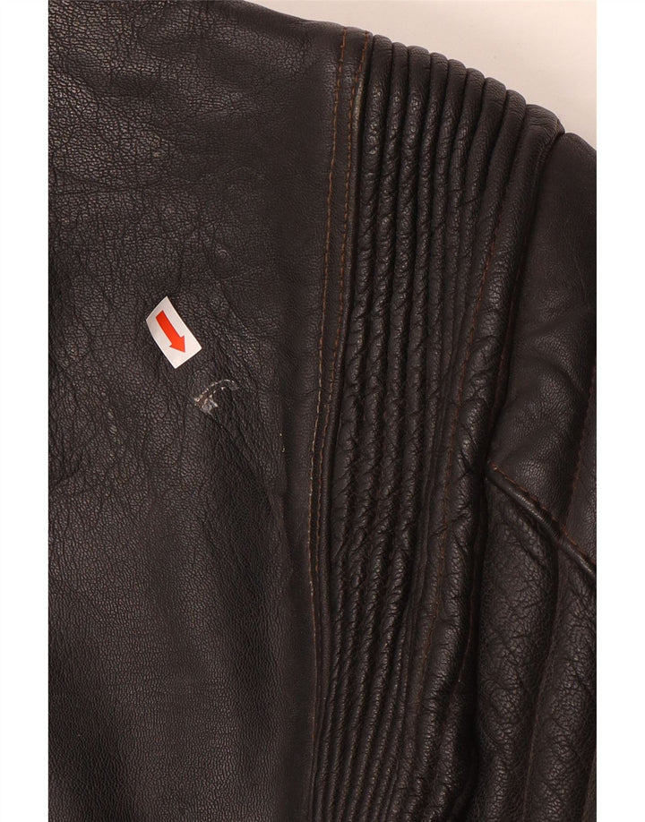 Modeka Veste de motard en cuir pour homme UK 38 Cuir noir moyen