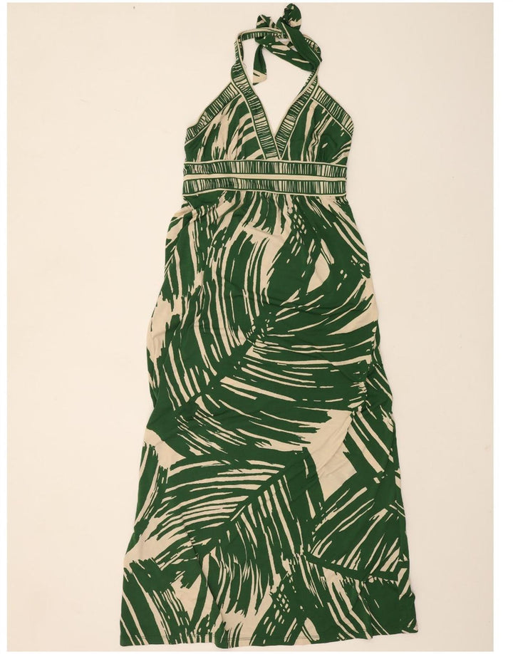 BCBGMAXAZRIA Womens Abstract Pattern Halter Dress UK 8 Small Green Vintage BCBGMAXAZRIA and Second-Hand BCBGMAXAZRIA from Messina Hembry 