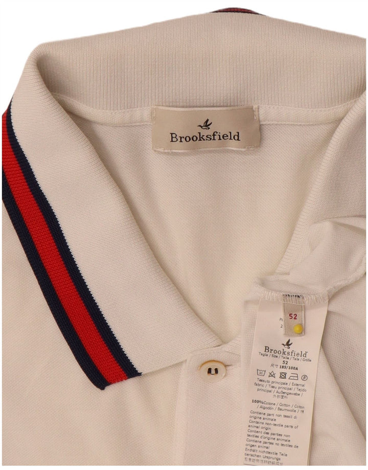 Brooksfield Polo Homme IT 52 Large Blanc Coton