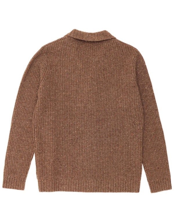 A.W.Dunmore Pull Cardigan Homme EU 54 XL Laine Mouchetée Marron