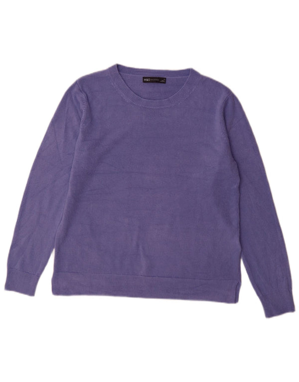 Marks & Spencer Pull col bateau pour femme UK 14 Large Acrylique Violet