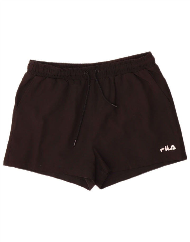 Fila Short de sport pour femme UK 14 Large Noir Polyester