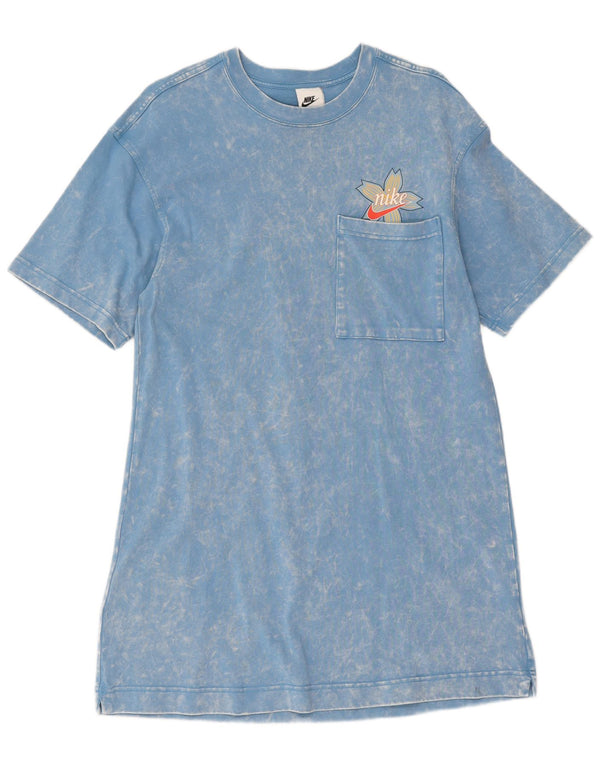 Nike Robe t-shirt pour femme UK 10 Petit Bleu Tie Dye Coton