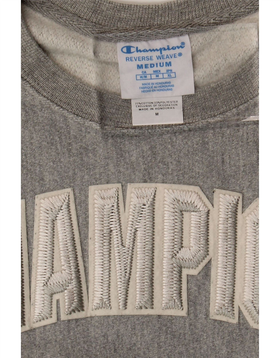 CHAMPION Sweat-shirt graphique pour femme UK 14 Gris moyen Coton