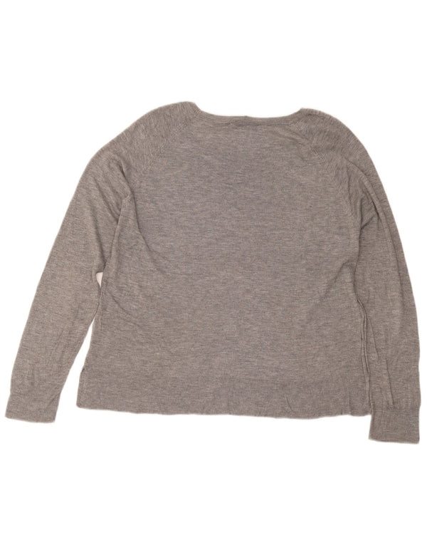 Zara Chemisier Femme Top UK 14 Large Gris Viscose