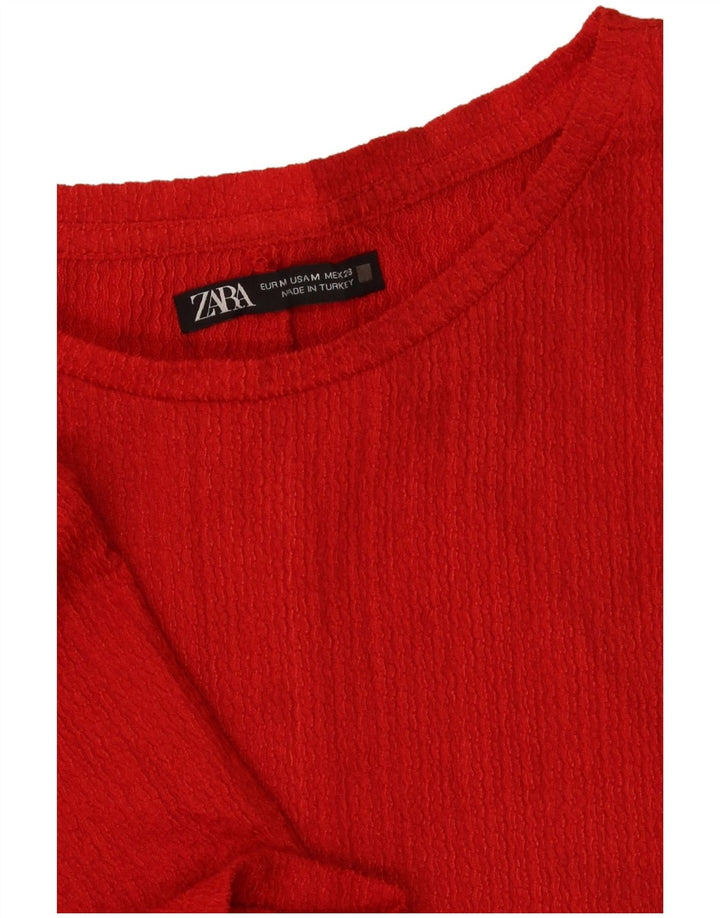 Zara Femme Chemisier Top UK 12 Rouge Moyen