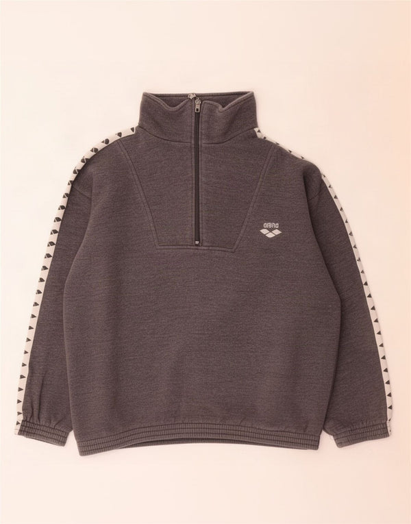 Arena Sweat-shirt à col zippé pour homme, grand, gris, colour block