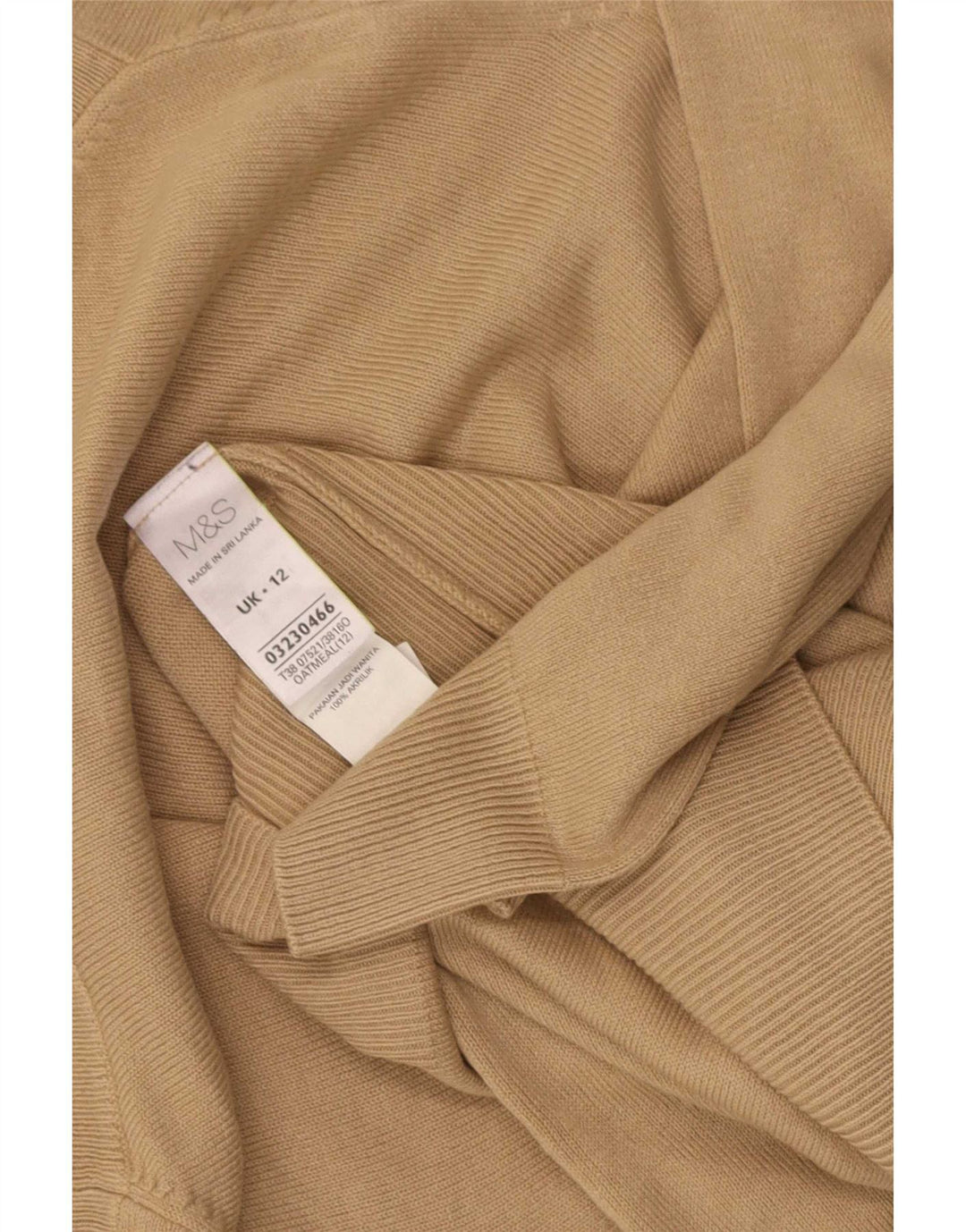 Marks & Spencer Pull col roulé pour femme UK 12 Acrylique marron moyen