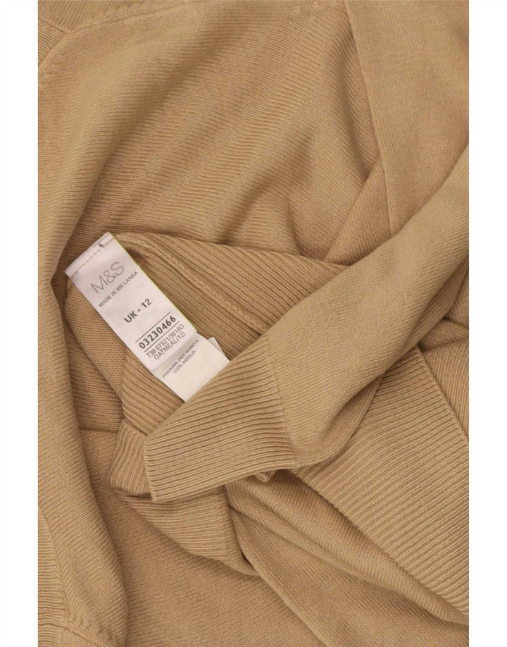Marks & Spencer Pull col roulé pour femme UK 12 Acrylique marron moyen