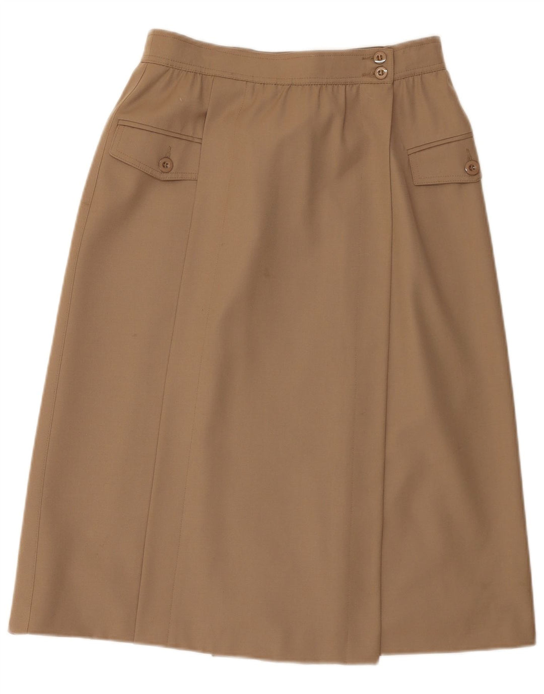 Escada Jupe mi-longue portefeuille pour femme EU 38 Medium W28 Marron Laine vierge