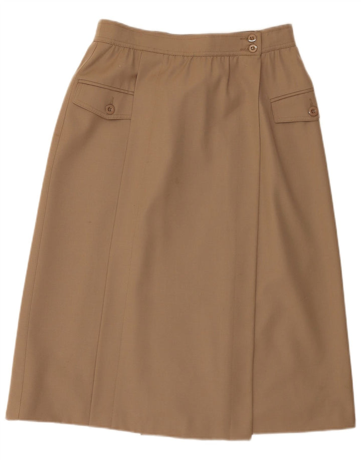 Escada Jupe mi-longue portefeuille pour femme EU 38 Medium W28 Marron Laine vierge