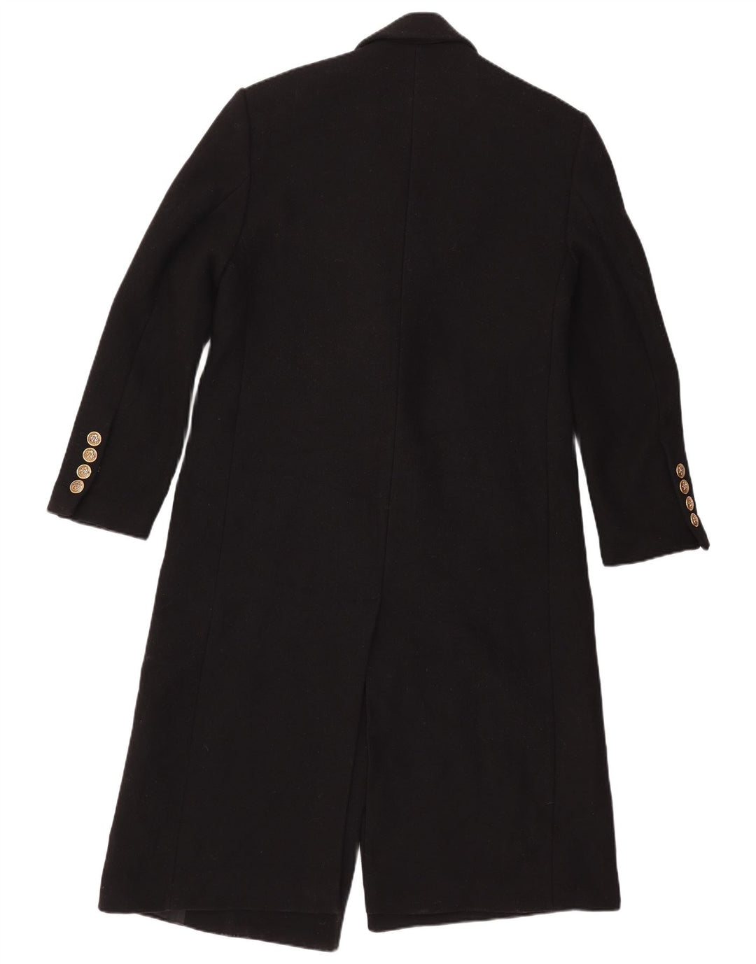 ZARA Womens Manteco Double Breasted Coat UK 14 Moyen Noir Laine