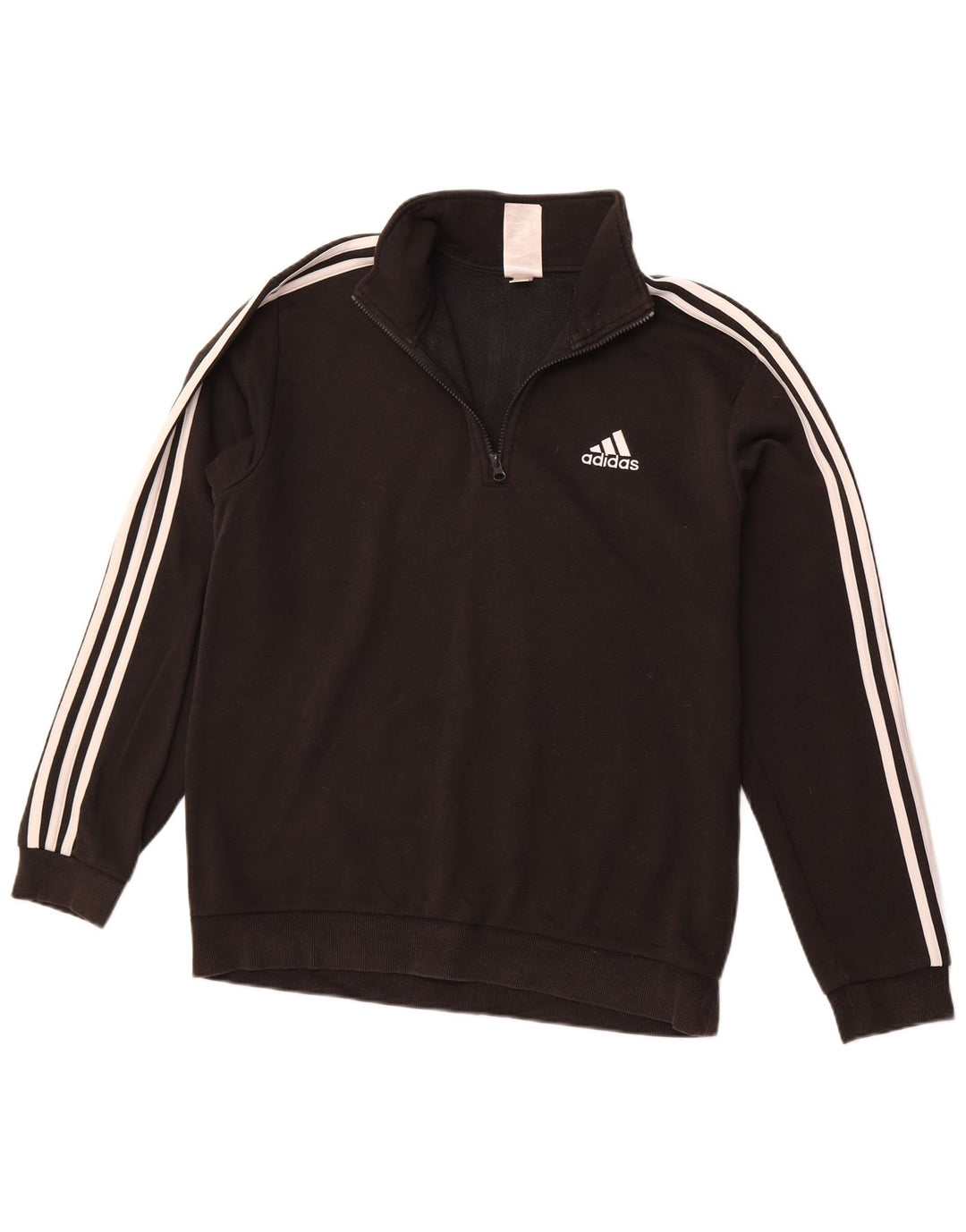 ADIDAS Sweat-shirt à col zippé pour homme en coton noir moyen