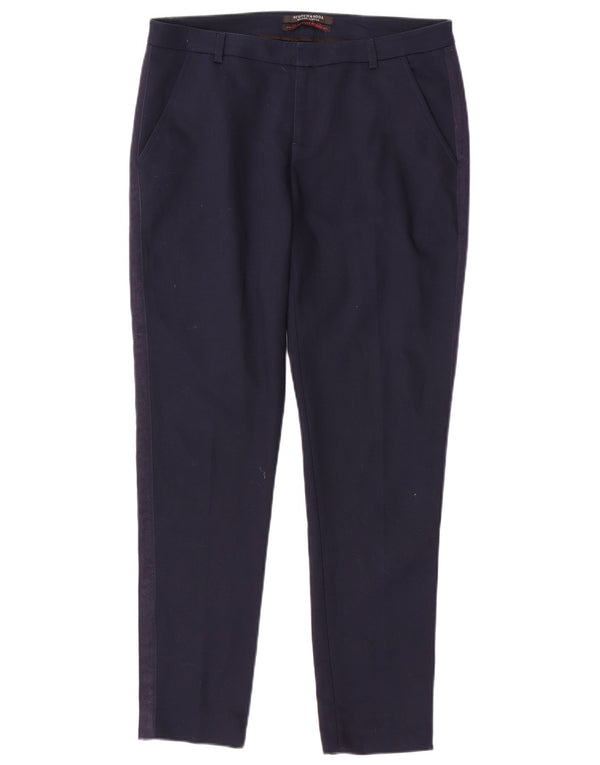 Scotch & Soda Pantalon de Costume Skinny Femme US 1 XS W30 L28 Bleu Marine Coton