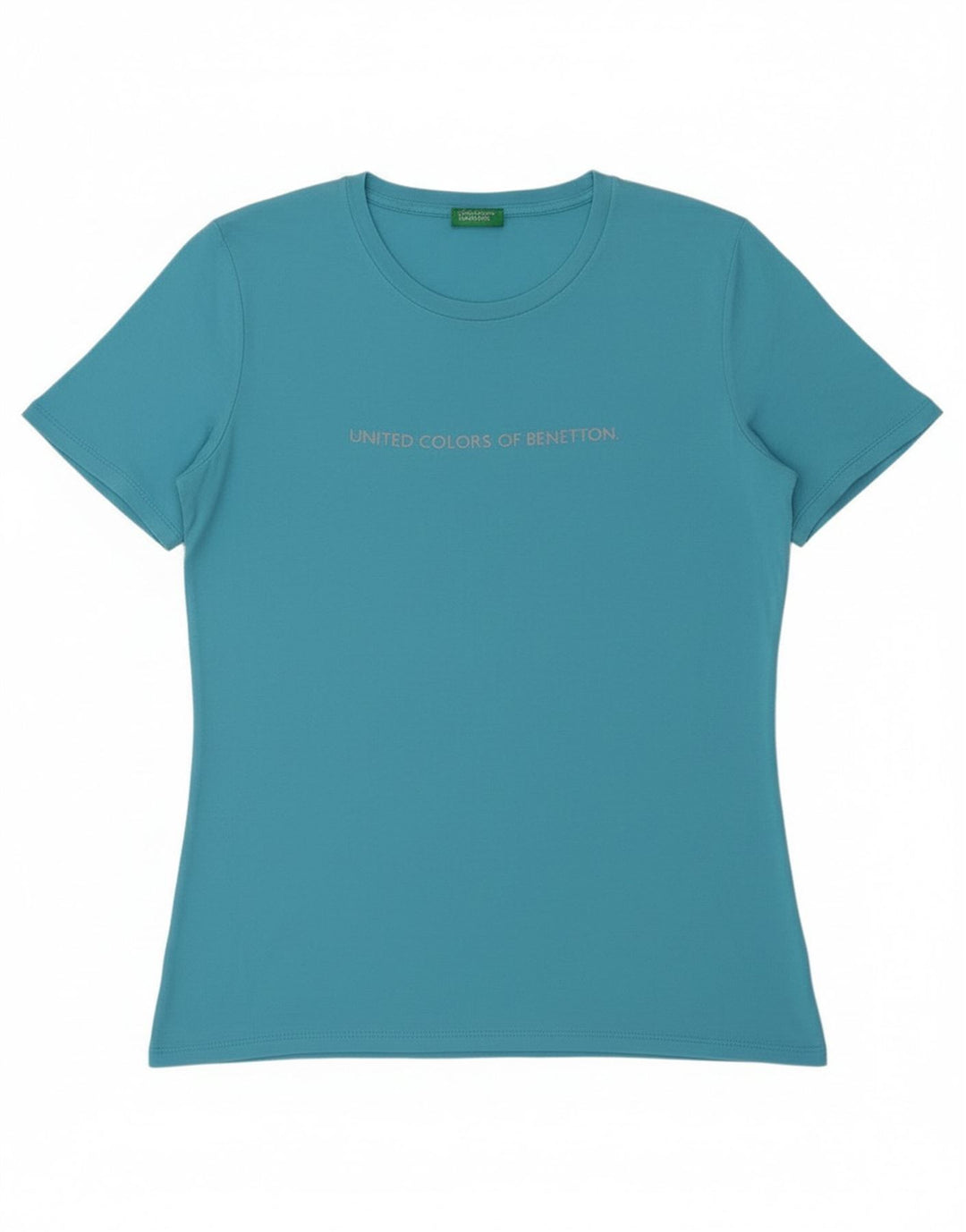 Benetton T-Shirt Graphique Femme UK 14 Bleu Moyen