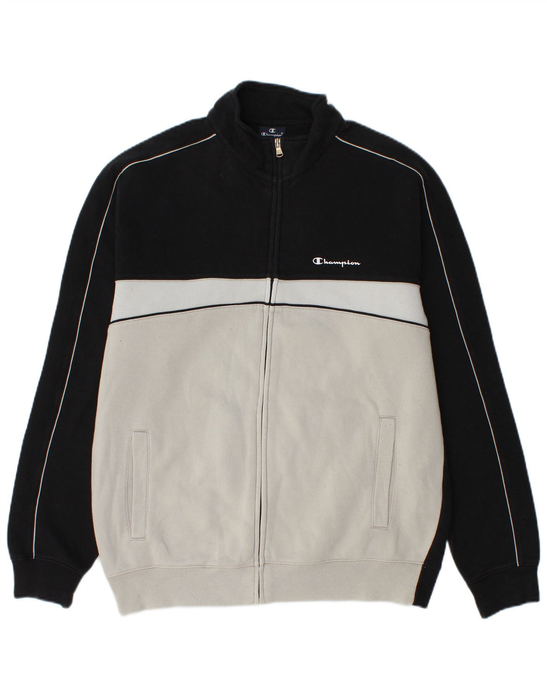 CHAMPION Veste de Survêtement Homme Large Noir Colourblock Coton