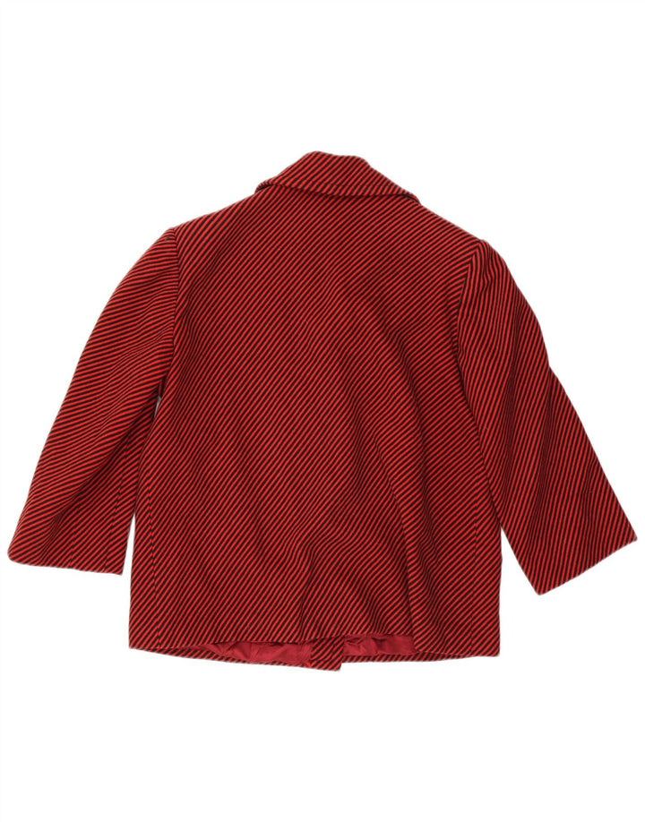 vintage Femmes 3 Bouton Blazer Veste UK 18 XL Rouge Pinstripe