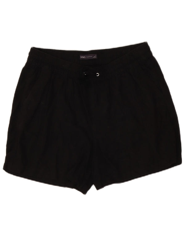 Marks & Spencer Short Chino pour Femme UK 14 Large W34 Lin Noir